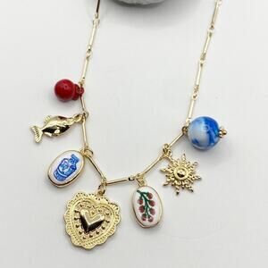 NEW Keepsakes & Tokens Ceramic Charm Layering Necklace